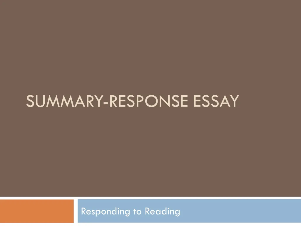 summary response essay