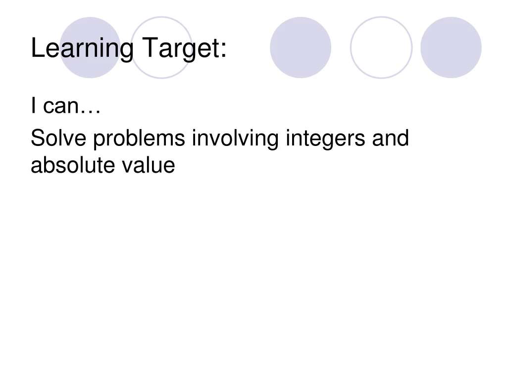 learning target