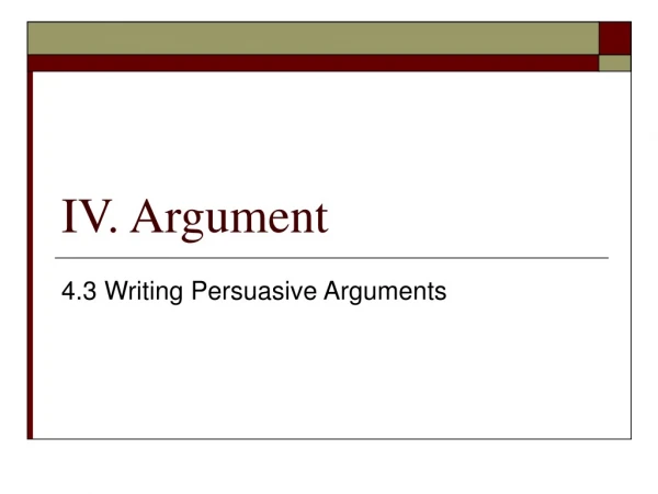 IV. Argument