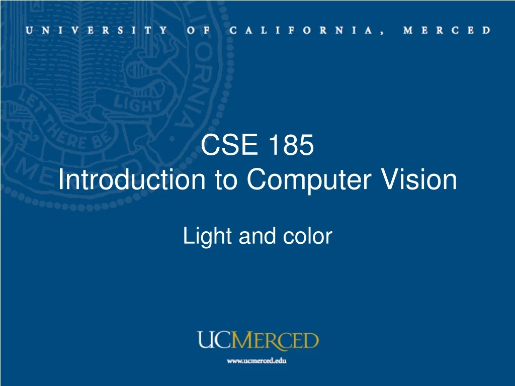 cse 185 introduction to computer vision