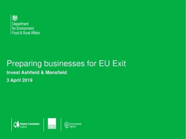 Preparing businesses for EU Exit
