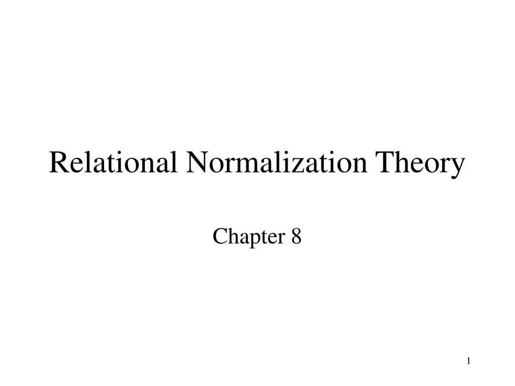 relational normalization theory