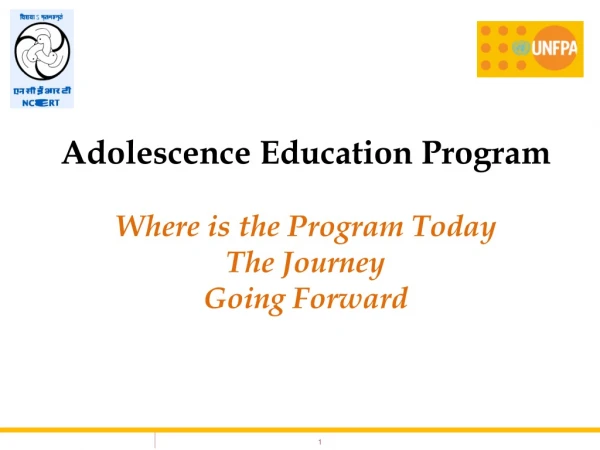 Adolescence Education Program Where is the Program Today The Journey Going Forward