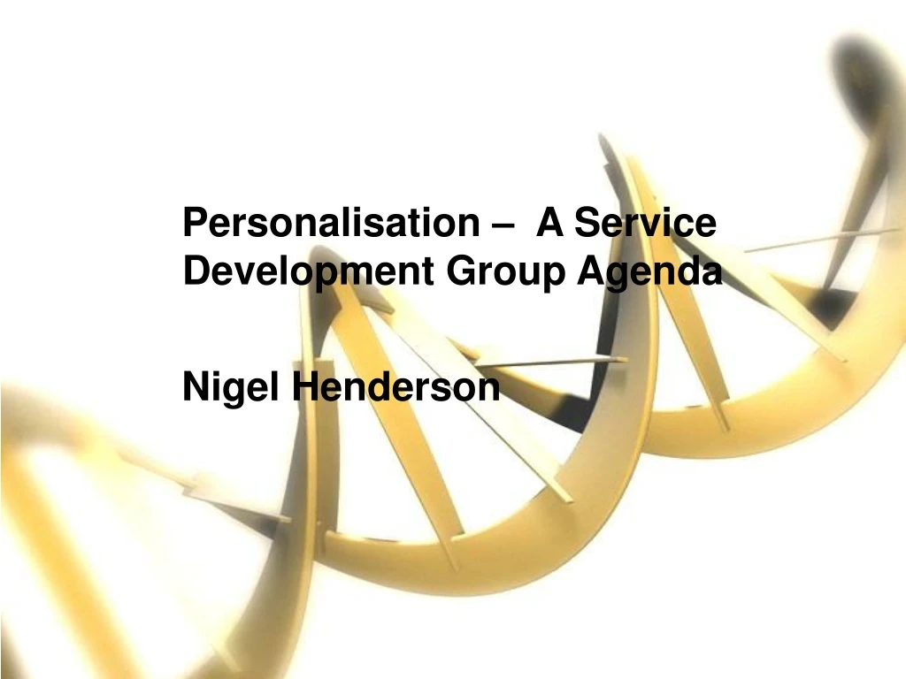 personalisation a service development group
