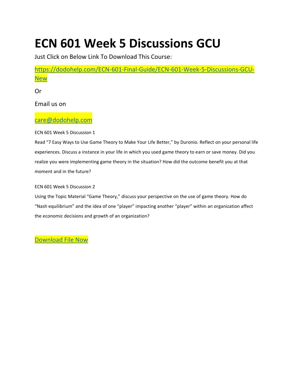 ecn 601 week 5 discussions gcu just click