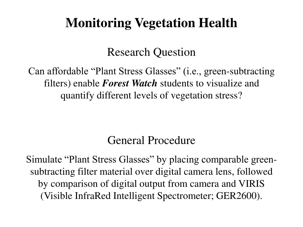monitoring vegetation health