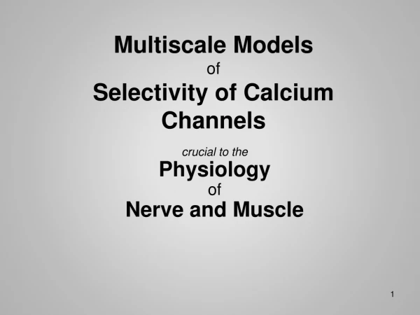 Multiscale Models of Selectivity of Calcium Channels
