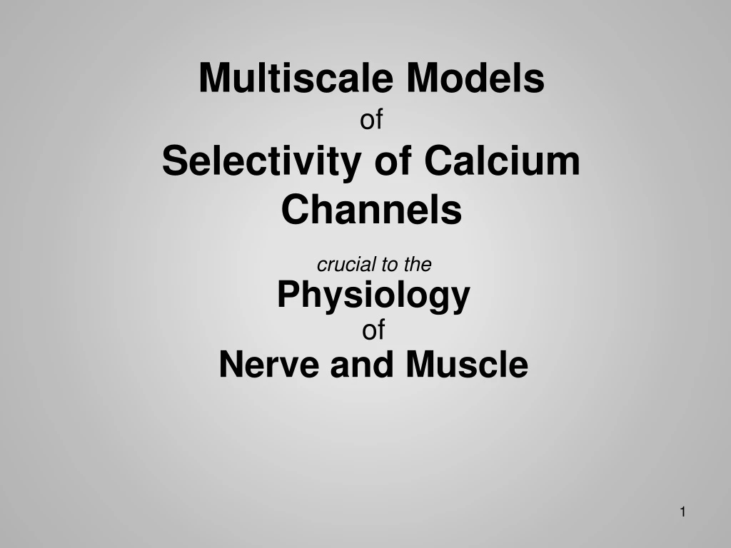 multiscale models of selectivity of calcium channels