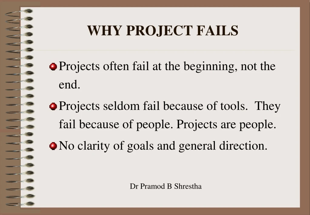 why project fails