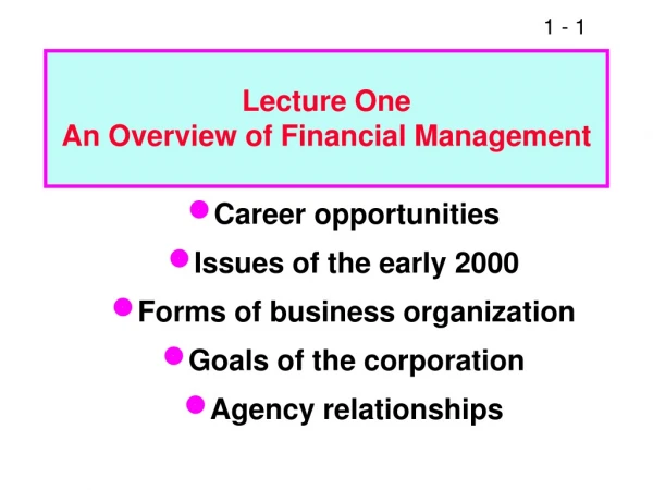Career opportunities Issues of the early 2000 Forms of business organization