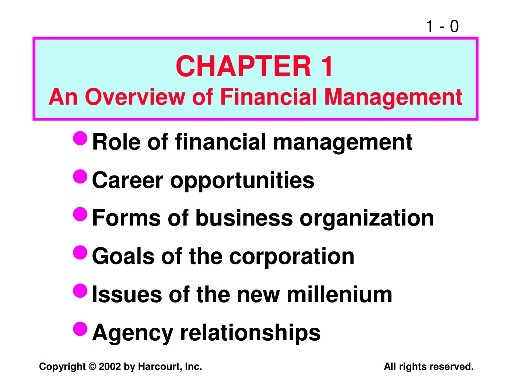 chapter 1 an overview of financial management