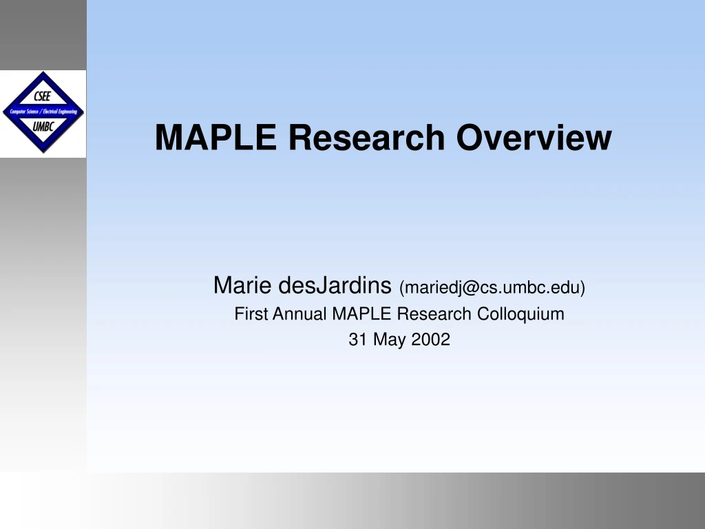 maple research overview