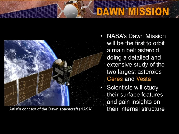 Artist’s concept of the Dawn spacecraft (NASA)