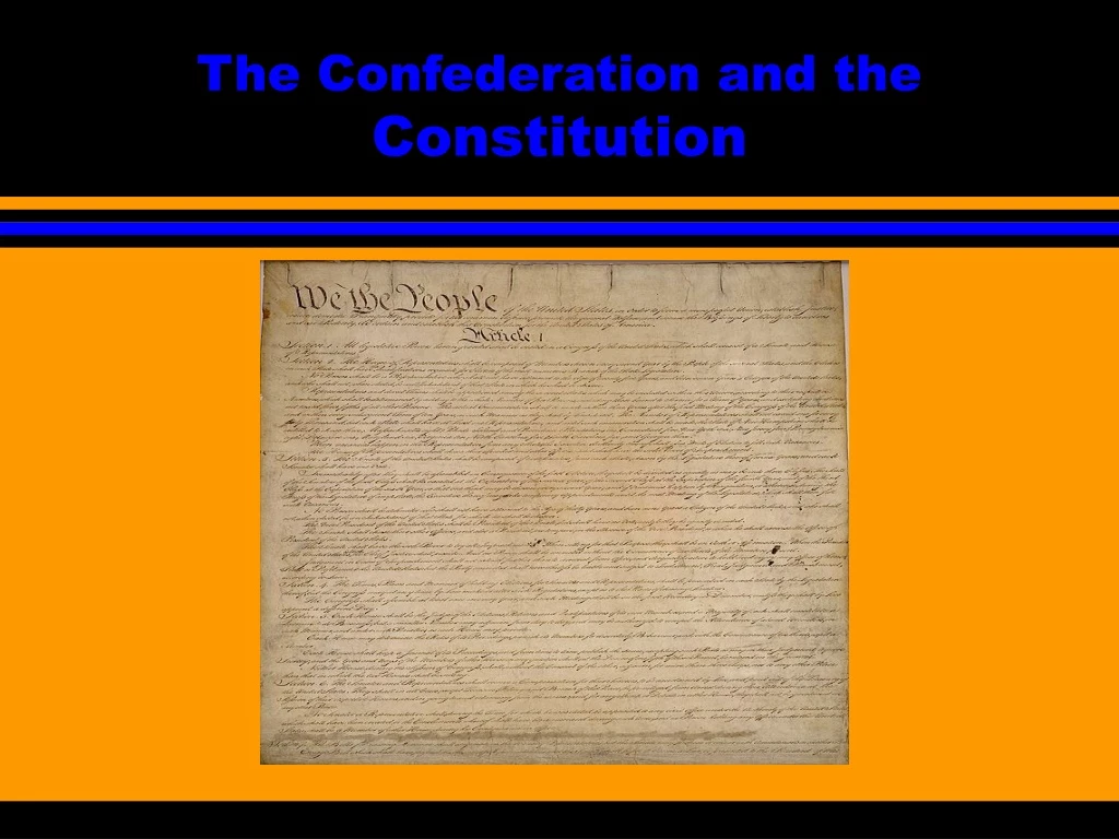 the confederation and the constitution