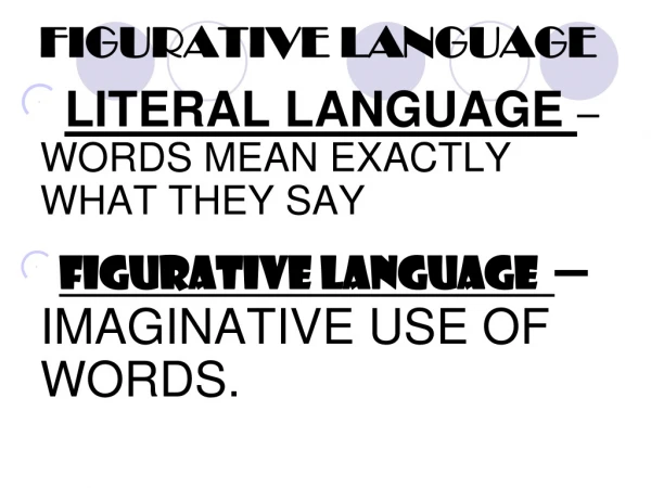 FIGURATIVE LANGUAGE