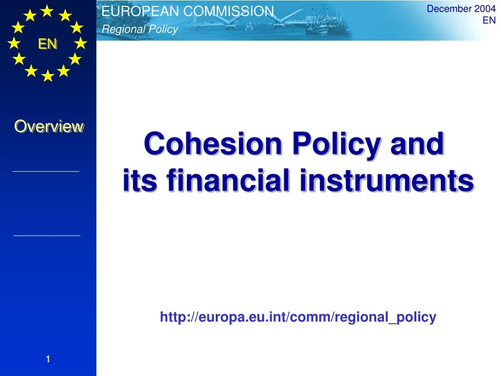 cohesion policy and its financial instruments