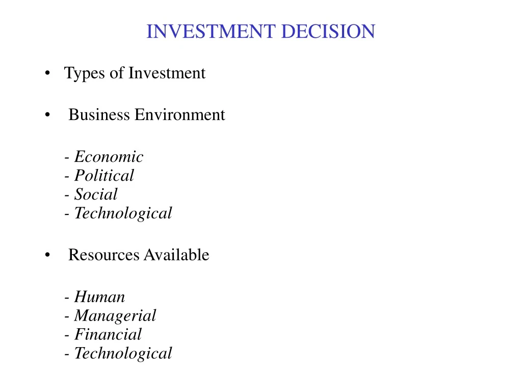 investment decision