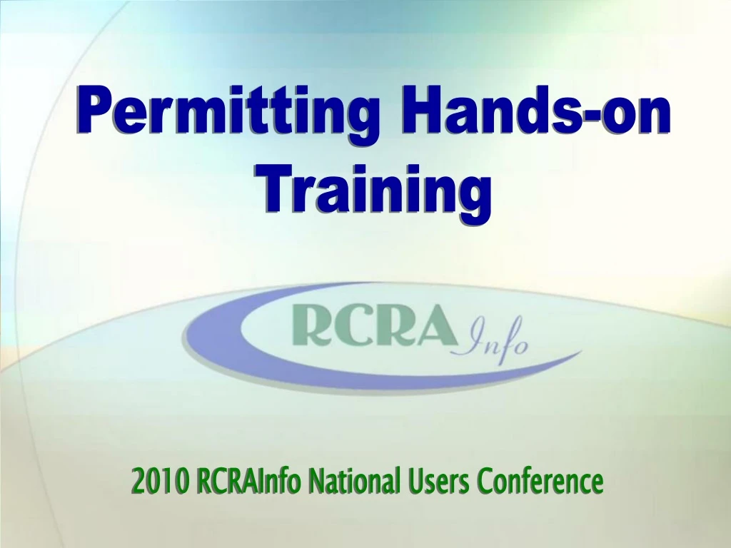 permitting hands on training
