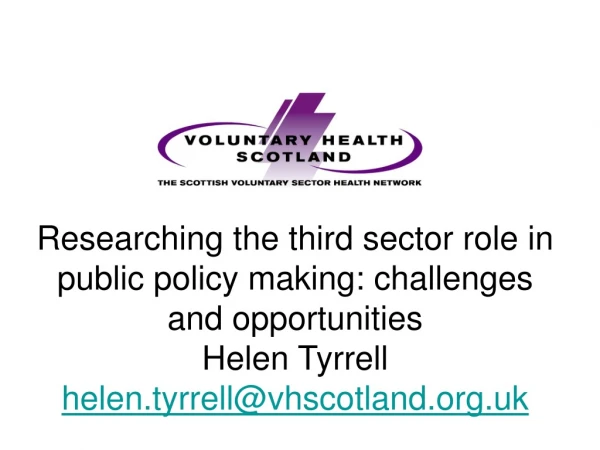 Voluntary Health Scotland - national intermediary body for voluntary health organisations