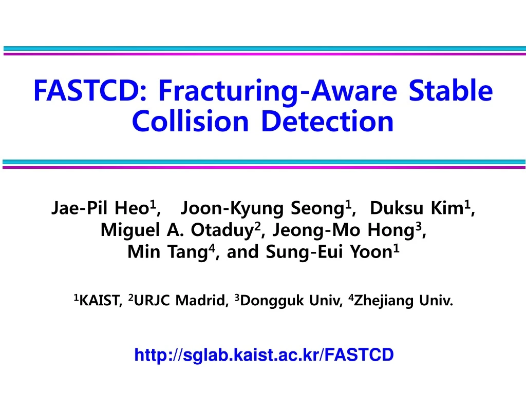 fastcd fracturing aware stable collision detection