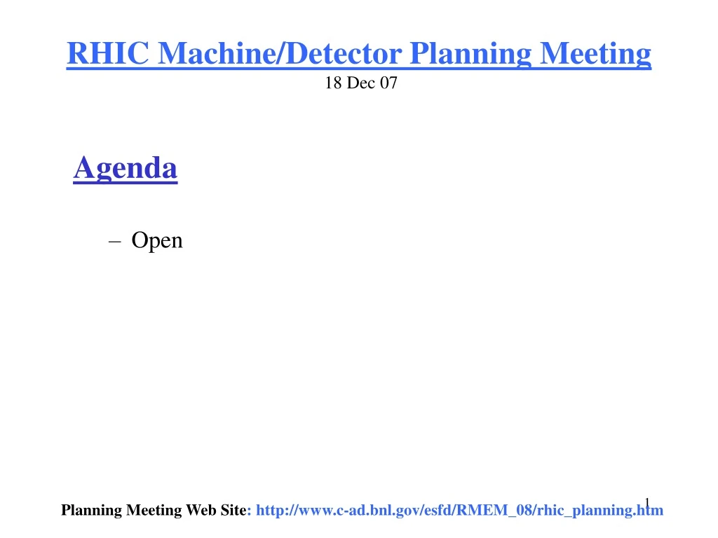 rhic machine detector planning meeting 18 dec 07