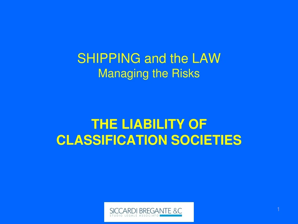 shipping and the law managing the risks