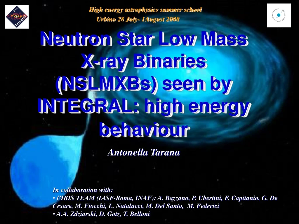 neutron star low mass x ray binaries nslmxbs seen by integral high energy behaviour
