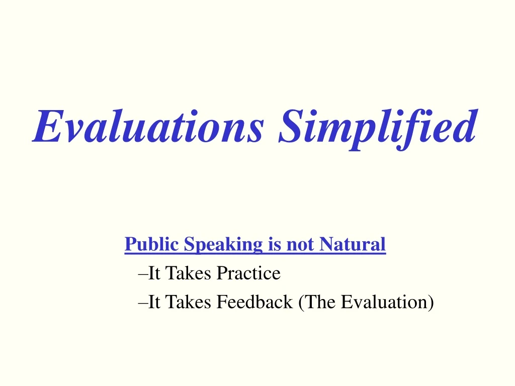 evaluations simplified