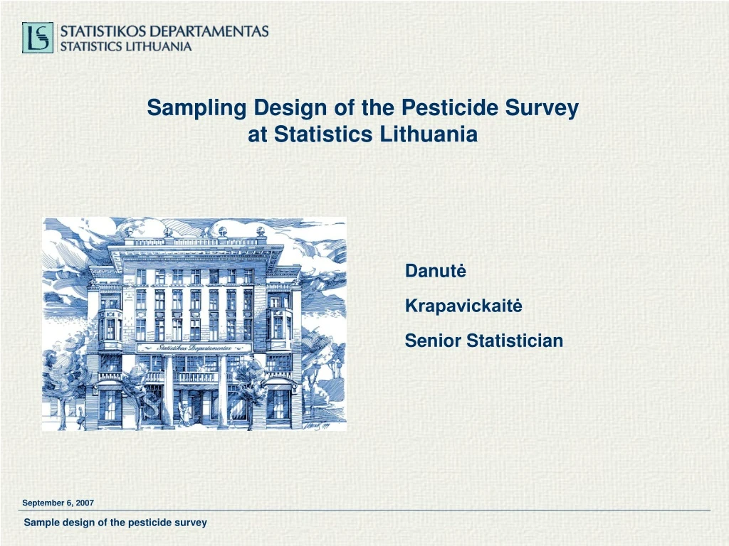 sampling design of the pesticide survey at statistics lithuania