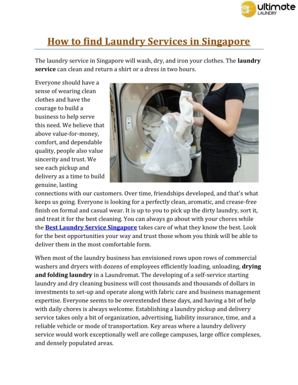 how to find laundry services in singapore