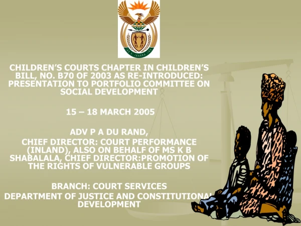 Childrens’ Courts and request for indication of mapping of courts