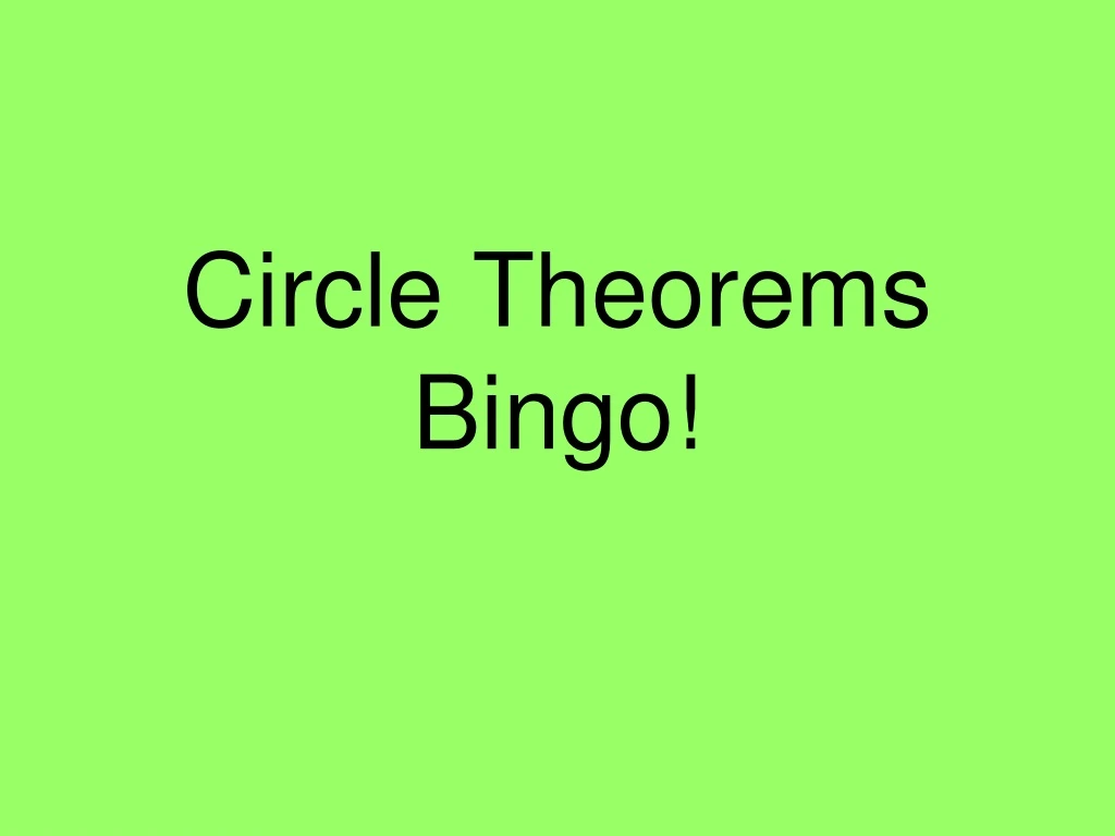 circle theorems bingo