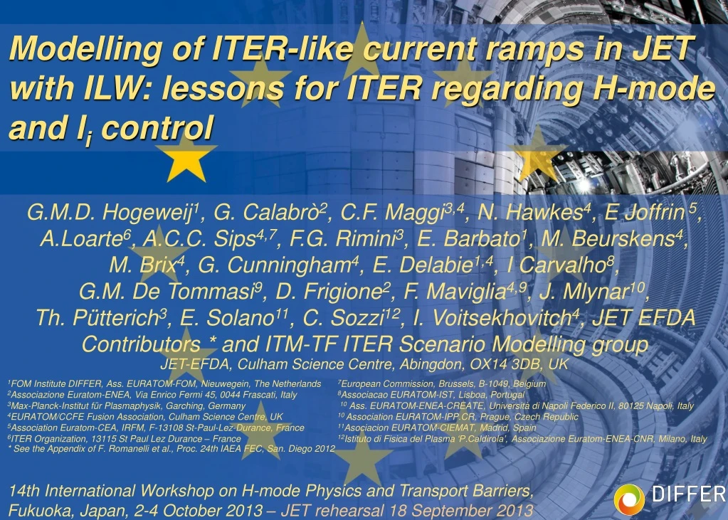 modelling of iter like current ramps in jet with