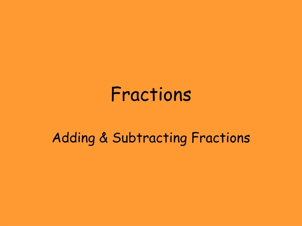 fractions