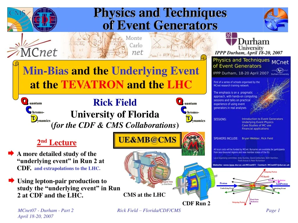 physics and techniques of event generators