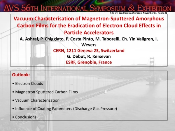 Outlook: Electron Clouds Magnetron Sputtered Carbon Films Vacuum Characterization
