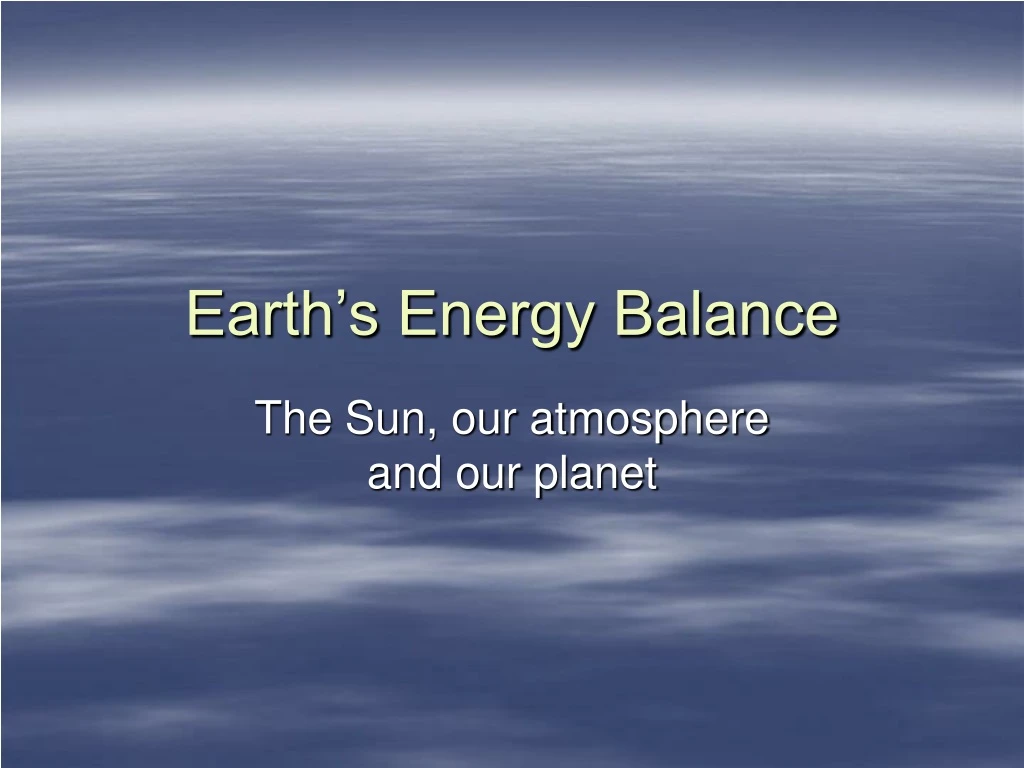 earth s energy balance