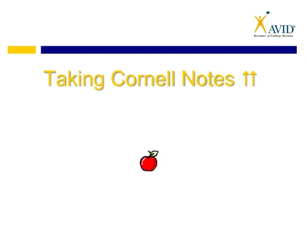 Taking Cornell Notes 