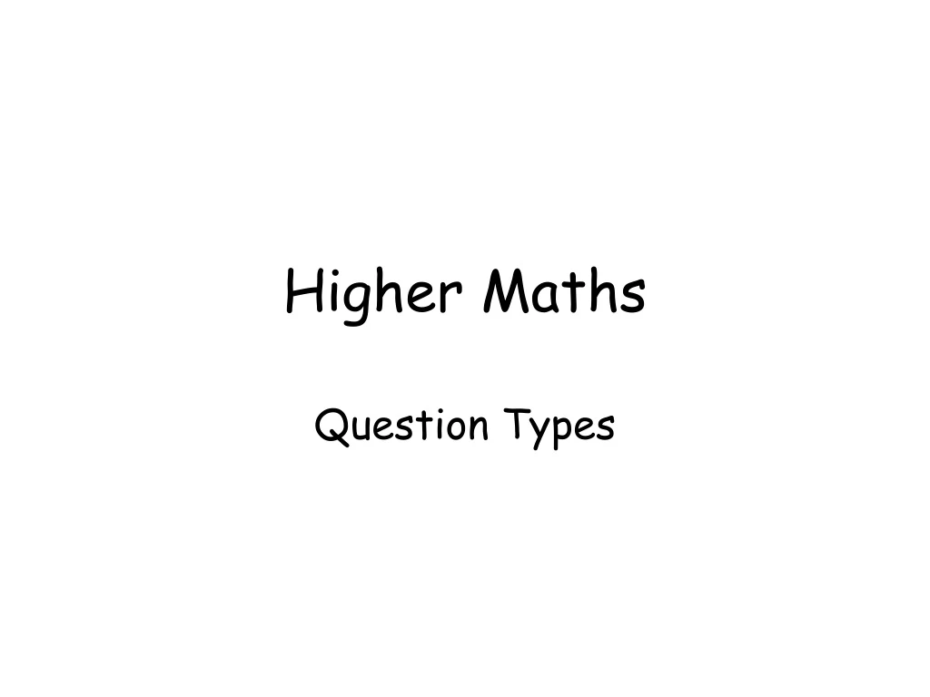 higher maths