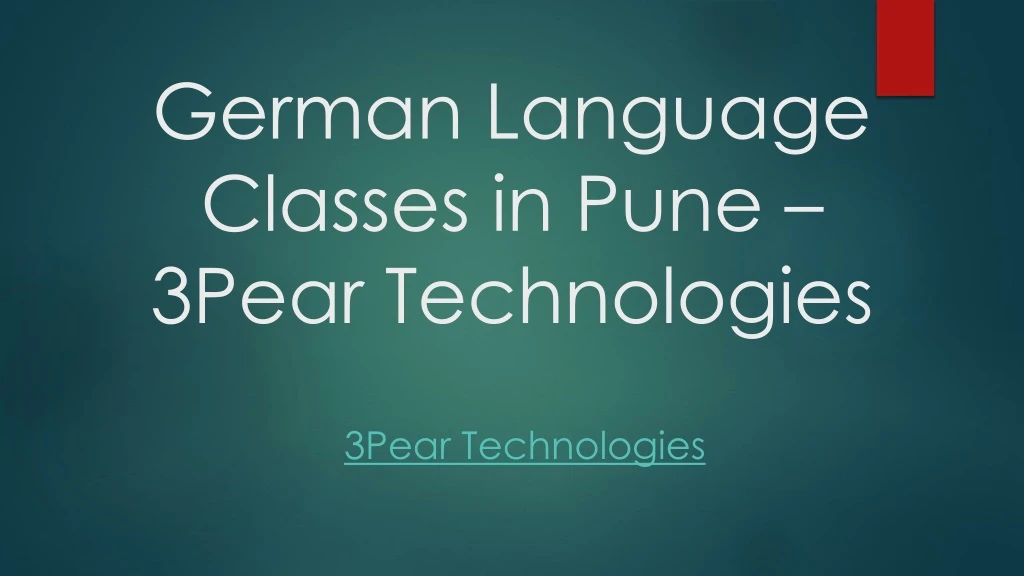 german language classes in pune 3pear technologies