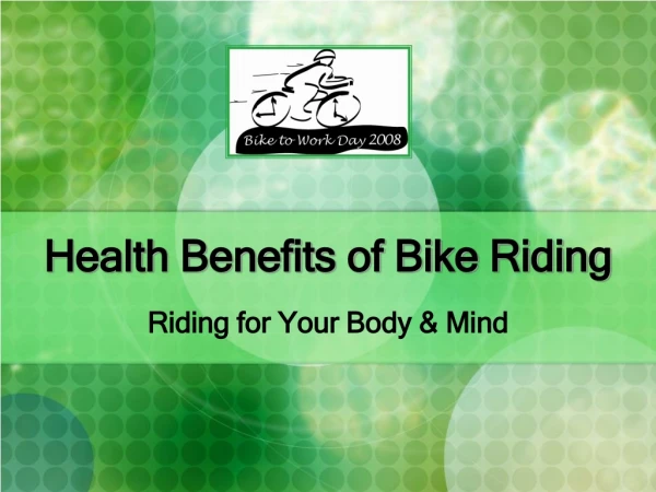 Health Benefits of Bike Riding