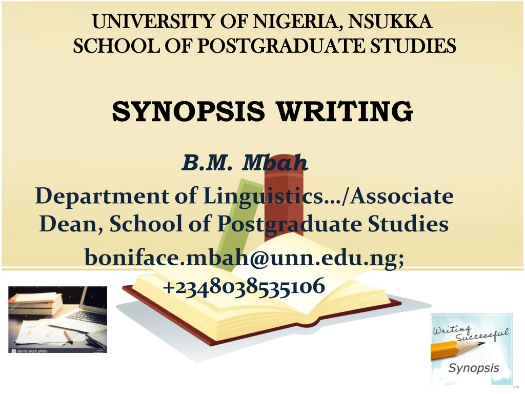 university of nigeria nsukka school of postgraduate studies synopsis writing