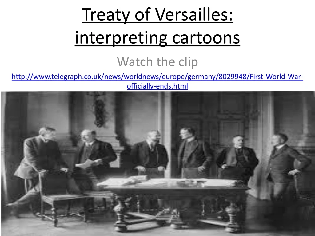 treaty of versailles interpreting cartoons