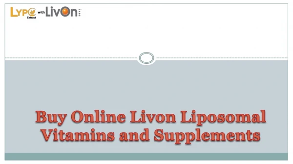 Livon Liposomal Vitamins and Supplements