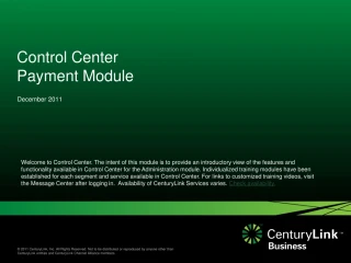 Control Center Payment Module - slide 1