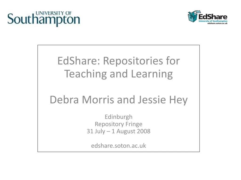 edshare repositories for teaching and learning