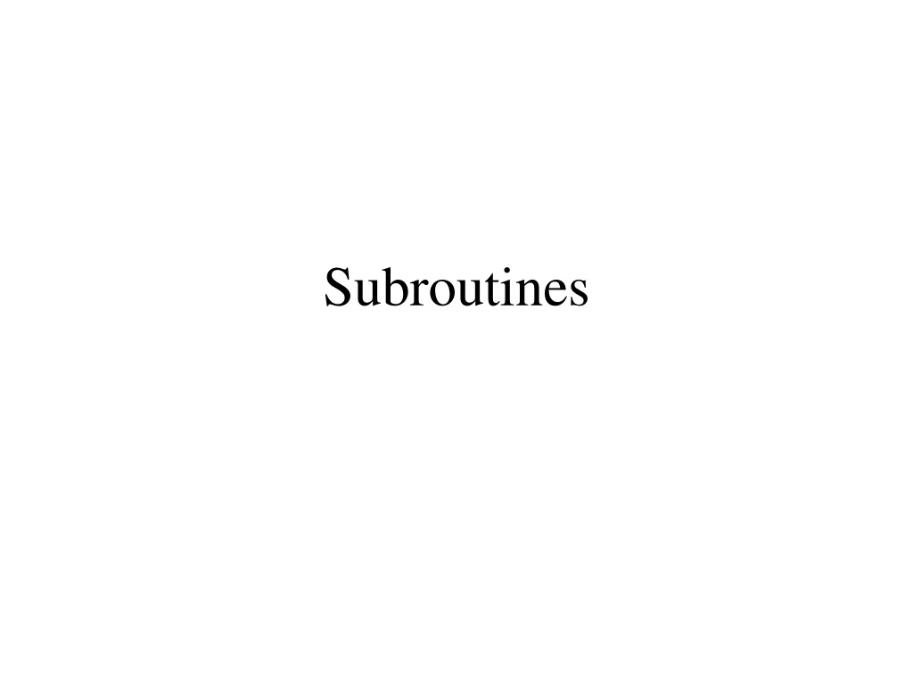 subroutines