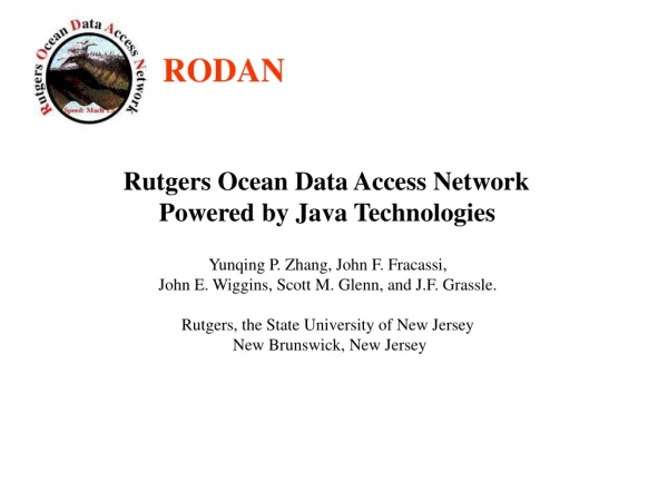 Rutgers Ocean Data Access Network Powered by Java Technologies