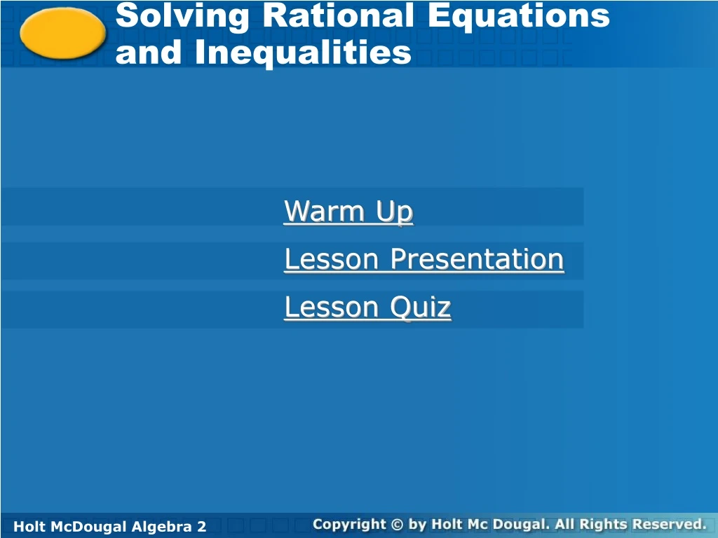 solving rational equations and inequalities