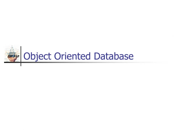Object Oriented Database